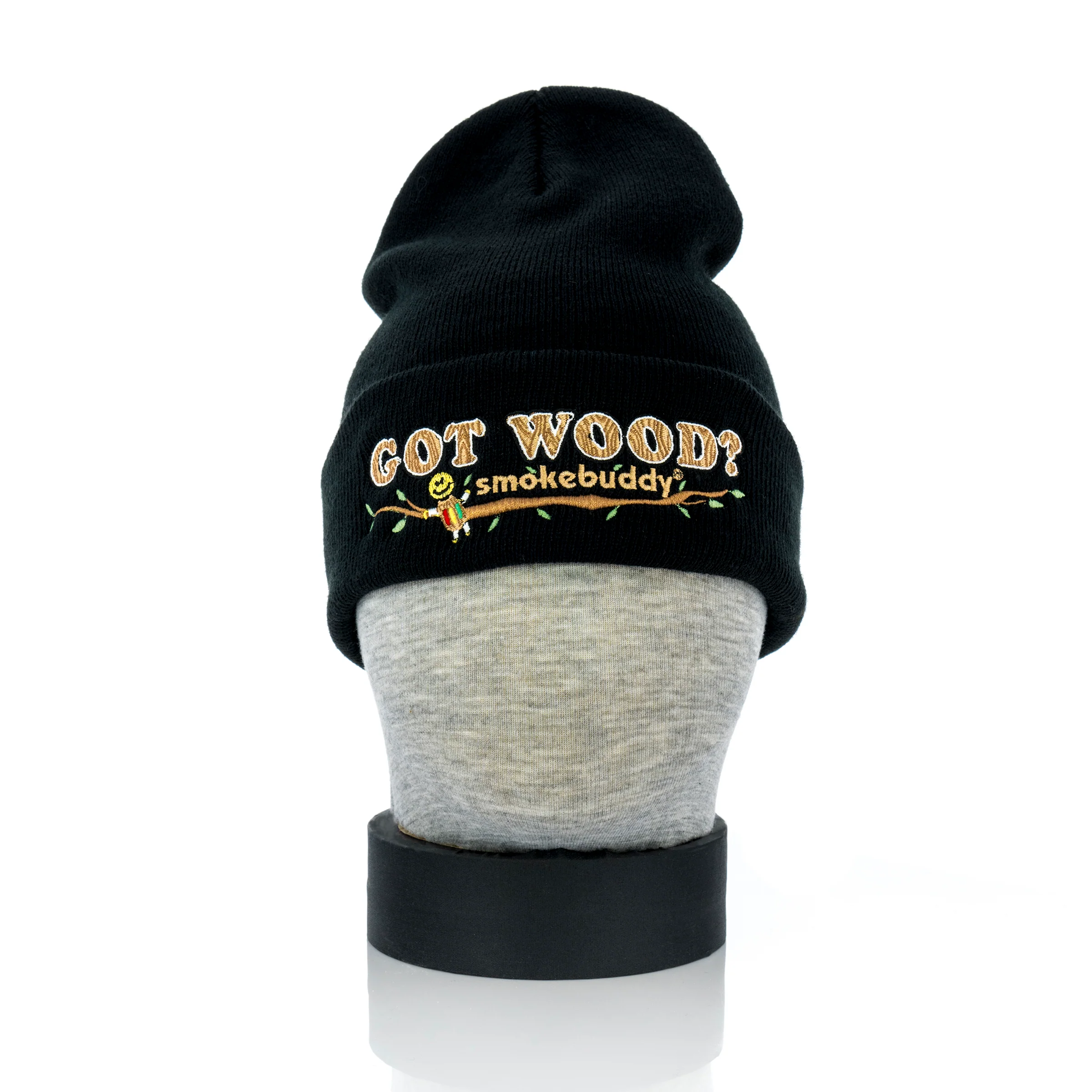 Smokebuddy Wood Beanie Black - Image 2
